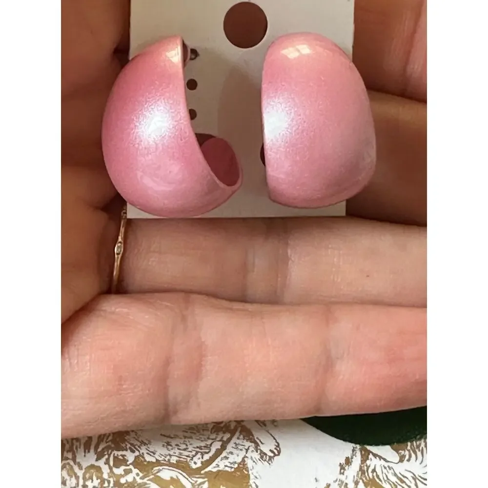 BOGO FREE PINK 1/2 hoop earrings